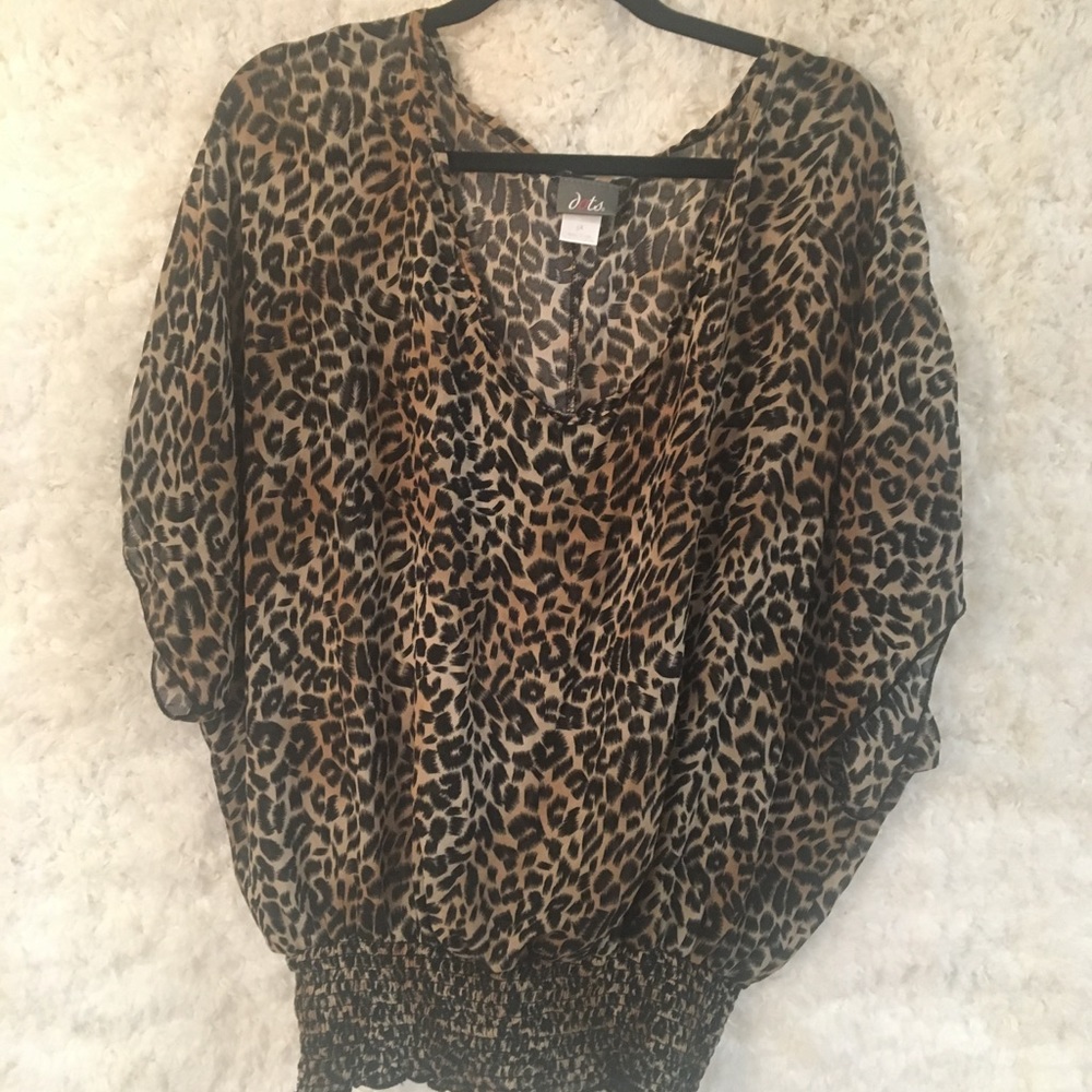 Leopard print sheer top